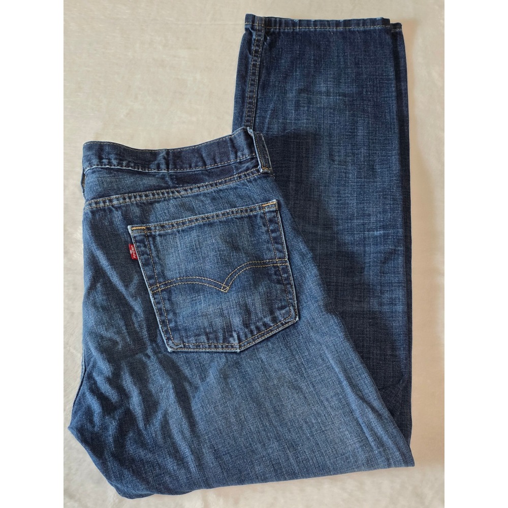 Levis 513 Slim Straight Jeans Mens 36x30 Dark Wash Denim Blue 08513-0242